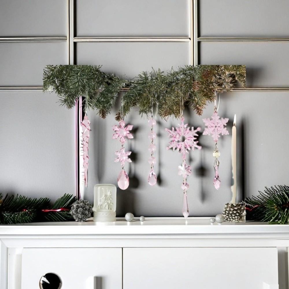 18pcs Clear Acrylic Christmas Hanging Teardrop Shape Icicle Decorations Pendant Home Decor