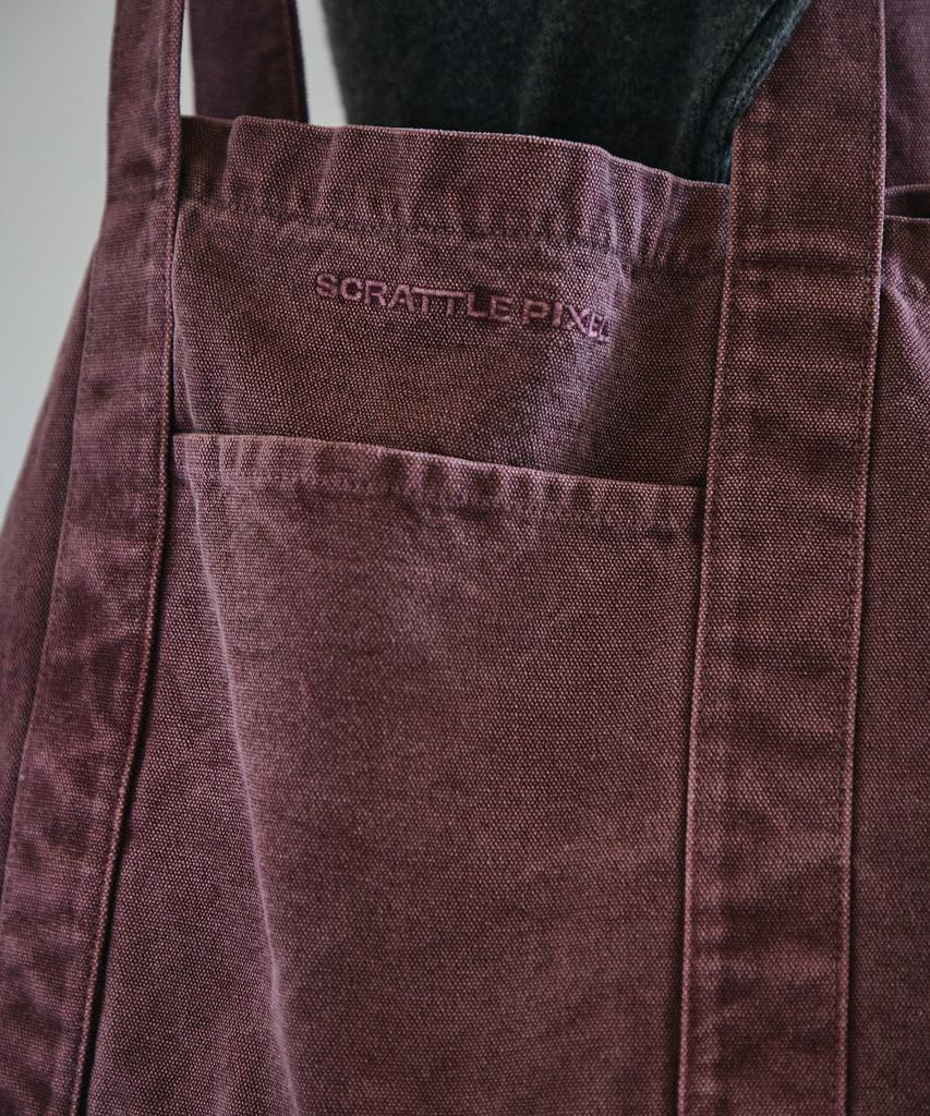 Scrattle_Pixel Vtg Dust Washed Tote Bag [Wine]