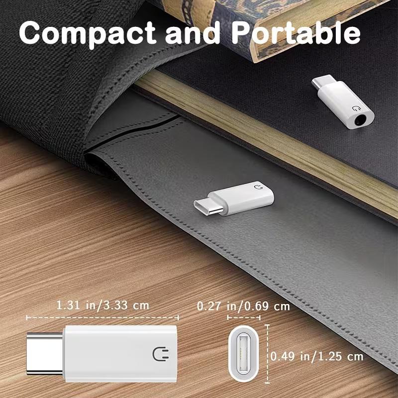 USB-C To 3.5Mm Headphone Adapter High-Fidelity Audio USB Type-C To 3.5Mm Jack Adapter Compatible with Iphone 15 S23/S22/S21 U 3
