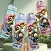 1PC Multi Ladies Group Portrait 750ml Color Plastic Sports Water Bottle Leakproof Flip Straw Lid Suitable for Sports Office Home Use