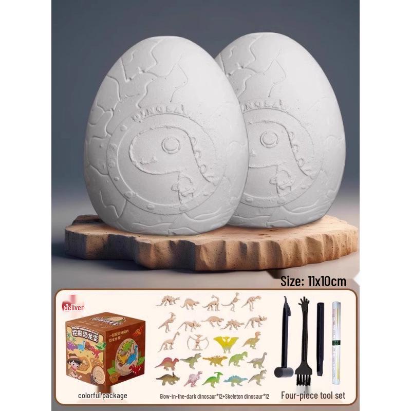 Dinosaur Egg Excavation Toy: Kids DIY Fossil Gem Treasure Digging Set