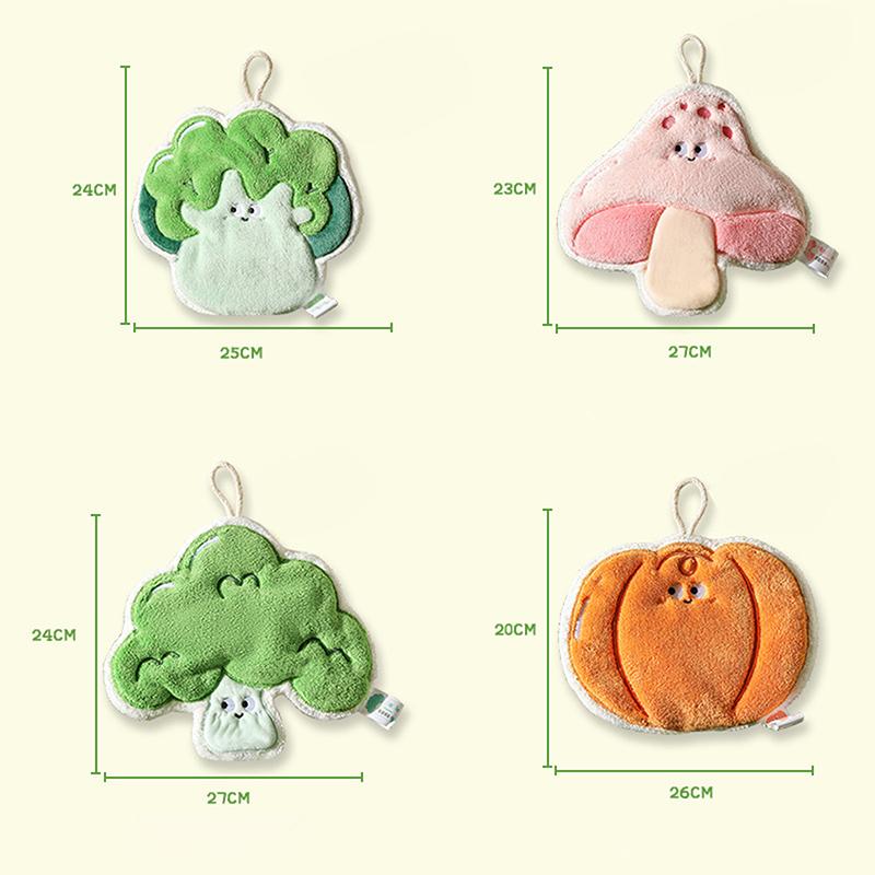Cute Hand Towel Cartoon Wipe Handkerchief Rag Vegetable Shape Towels For Kitchen Bathroom Kidshanging Towel Soft Dish Cloth