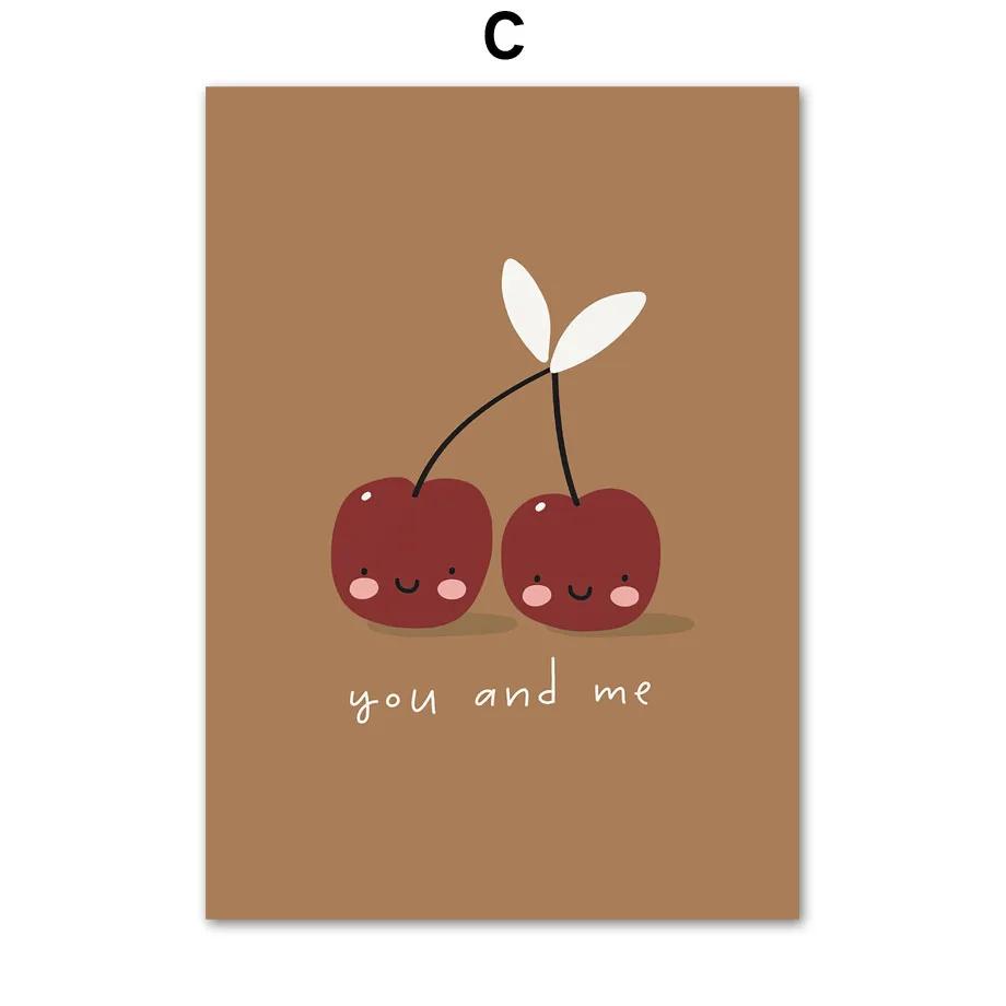 Kawaii Goose Leopard Bear Cherry Butterfly Wall Art Canvas Painting Nordic Posters And Prints Wall Pictures Baby Kids Room Decor