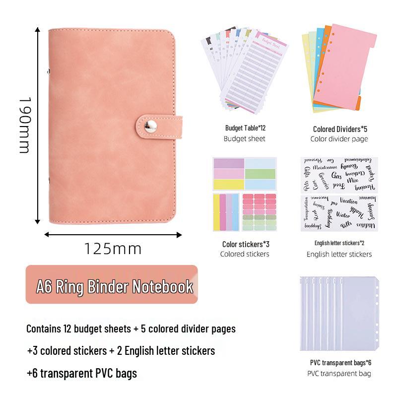 A6 Leather Buckle Loose-Leaf Notebook & A5 Multifunctional Planner with Custom Logo and Storage