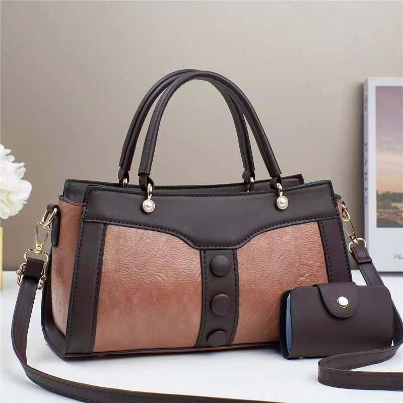 

Stylish Large Capacity Color Block Tote Bag For Fashion Forward Commuters In Red Cream And Black StyleG