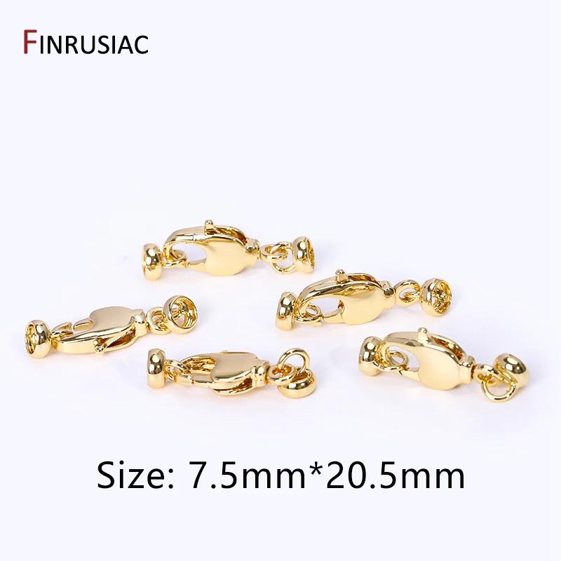 

18K Gold Plated Brass Lobster Clasps For Jewelry Making,End Caps Fastener Clasps Connector For DIY Jewelry Making Accessories 1 piece