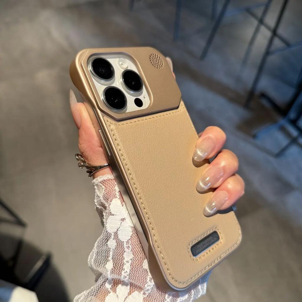 Applicable to iPhone17 aromatherapy leather magnetic mobile phone case Apple 16 borderless premium protective case 15