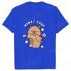 Modische Capybara Trage Rucksack Druck T-Shirt Lässig Kurzarm Grafik T-Shirt Unisex Locker Harajuku Shirt Honey Baby Oberteile