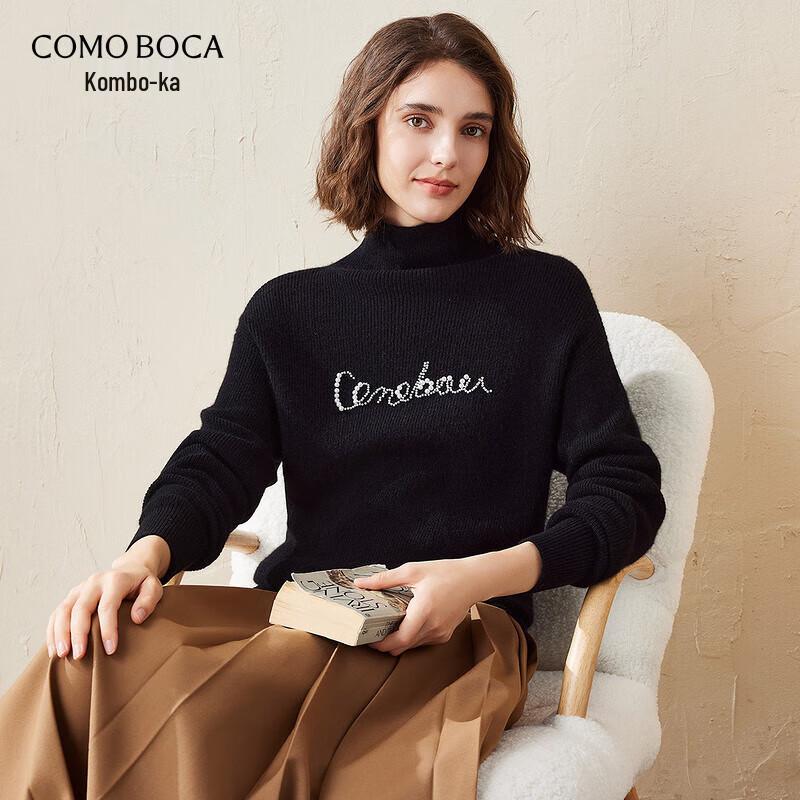 

Women s Pearl Embellished Cashmere High-Neck Sweater XL