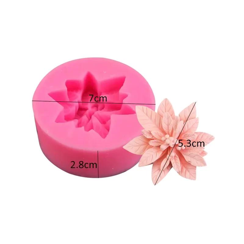 3D Stechpalmenblatt Silikonform Kuchenbacken Weihnachtsdekoration Schokolade Seife Rote Frucht Blume Fondantform Küchenbackwerkzeuge