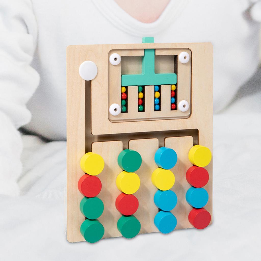 Wooden Color Matching Brain Teasers Game Activities Sorting Play Early Educational Travel Toy