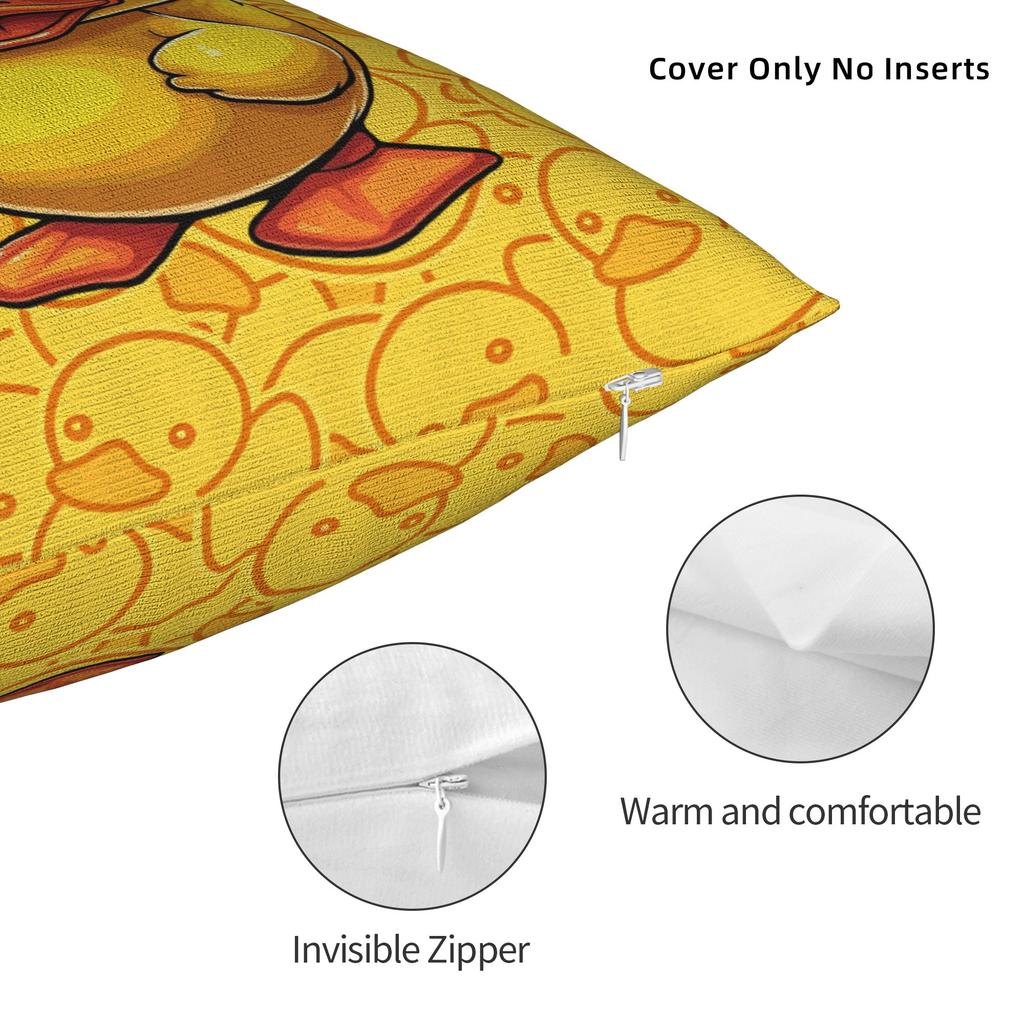 Yellow Rubber Duck Pillow Case Retro Trendy Pillow Cover Soft Pillowcases For Couch Sofa Bedroom