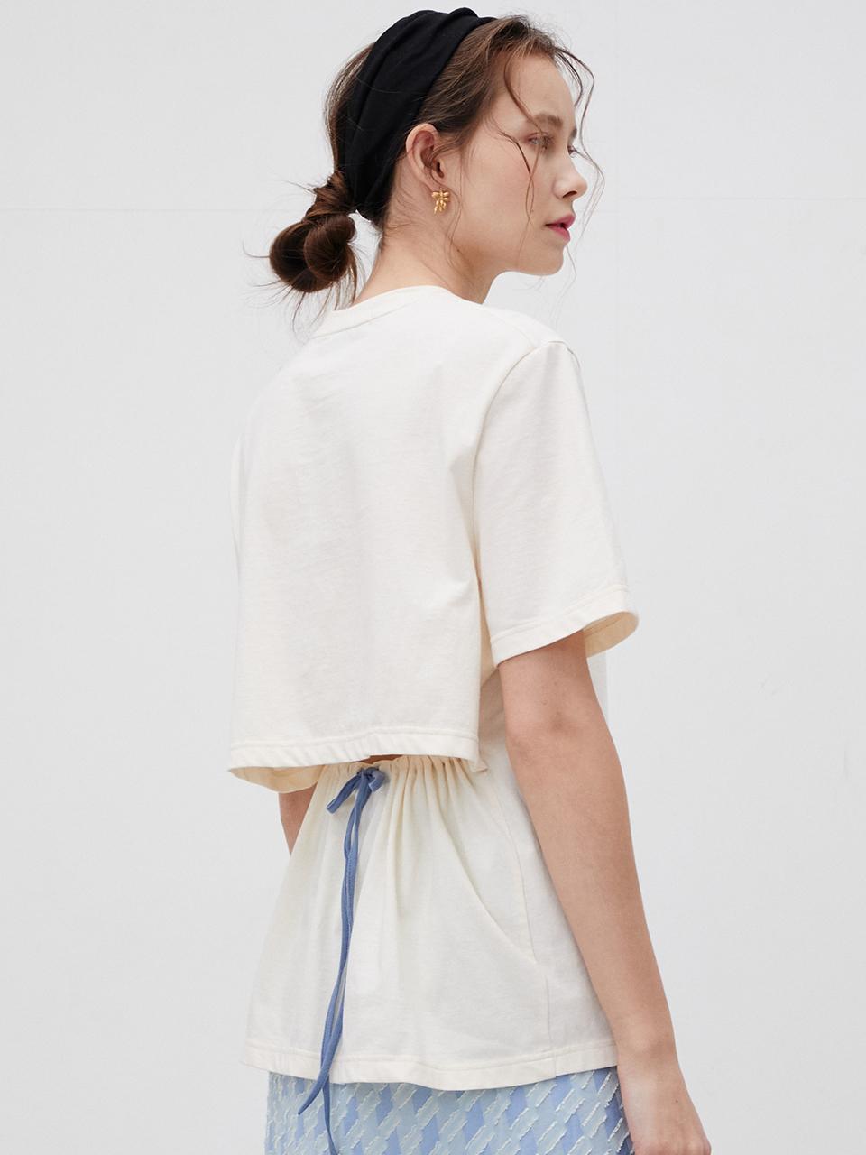 Ed Mang 3R Open Back Logo T-Shirt - Ivory Ivory/Free