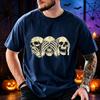 Halloween Three Skulls Evil T Shirt Men Vintage Gothic Graphic Oversized Tee Tshirt Male Unisex Halloween Party Costume Tops