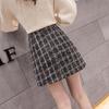 Autumn and Winter Woolen Plaid Skirt Versatile A-line Half Skirt, Hip Hugging Short Skirt for Women
