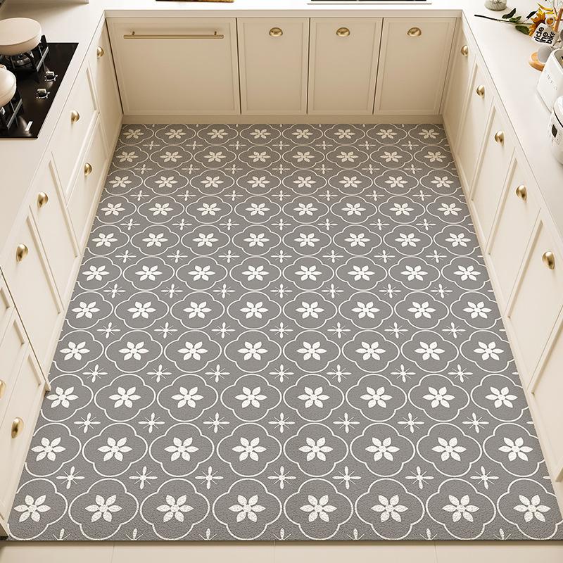 Fresh Kitchen Mat - Waterproof, Oil-Resistant, Non-Slip PVC Leather Area Rug, Easy-Clean and Cuttable Floor Mat for Home Use