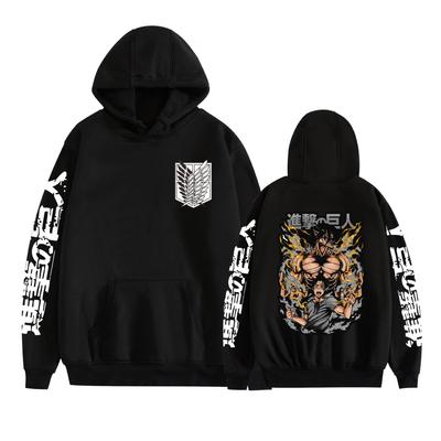 Mode Attack on Titan Hoodies Cartoon Aufdruck Sweatshirts Lässige Langarm Oberteile für Herren Damen