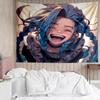 League of Legends Jinx Tapestry for Bedroom Aesthetic Classroom Tapestries Wall Hanging for Living Room Dorm Office,Ideal Creative Gift