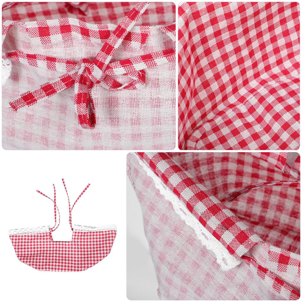 Rattan Basket Liner Replacement Cloth Insert Washable Reusable Farmhouse Decorative Picnic Basket Liner for Wicker Storage