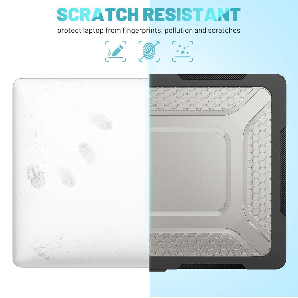 For Macbook Air 15 inch (2025)/(2024) A3114 M3/(2023) M2 A2941 Anti-Slip Laptop Case Honeycomb Heat Dissipation Kickstand PC+TPU Cover