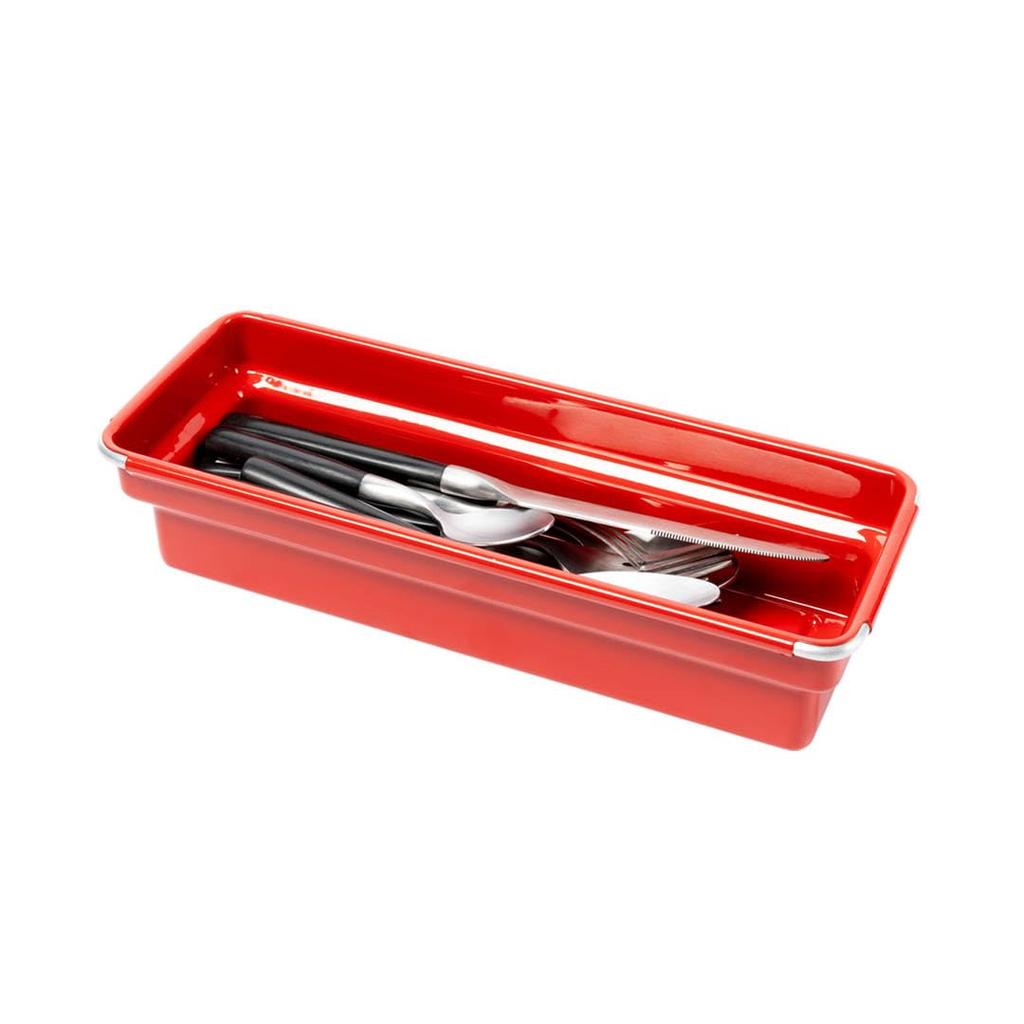 Dalton OBLONG TRAY Steel Cutlery Tray, Red, 125-391