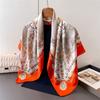Luxury Chain Satin Imitation Silk Printing Large Square Scarf Silk Scarf Shawl Headscarf Neck Protection Scarf