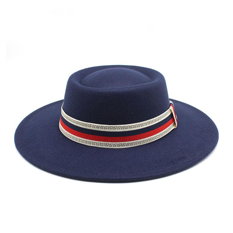 Big Brim Bump Dome Hat Woolen Top Hat Women'S Quarter British Retro Men'S Felt Hat French Jazz Hat