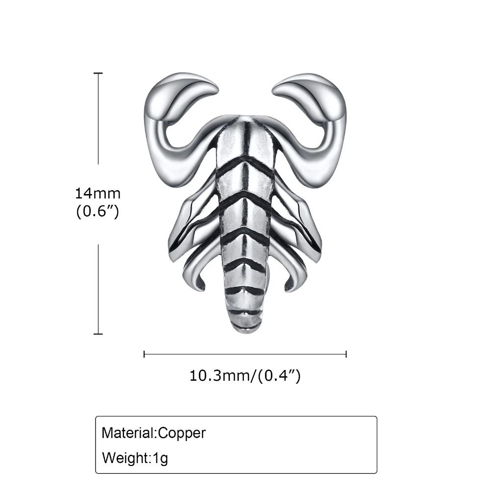 Cool Silver Stud Earrings Gothic Men Ear Studs Trendy Scorpion Earrings Studs  Gift