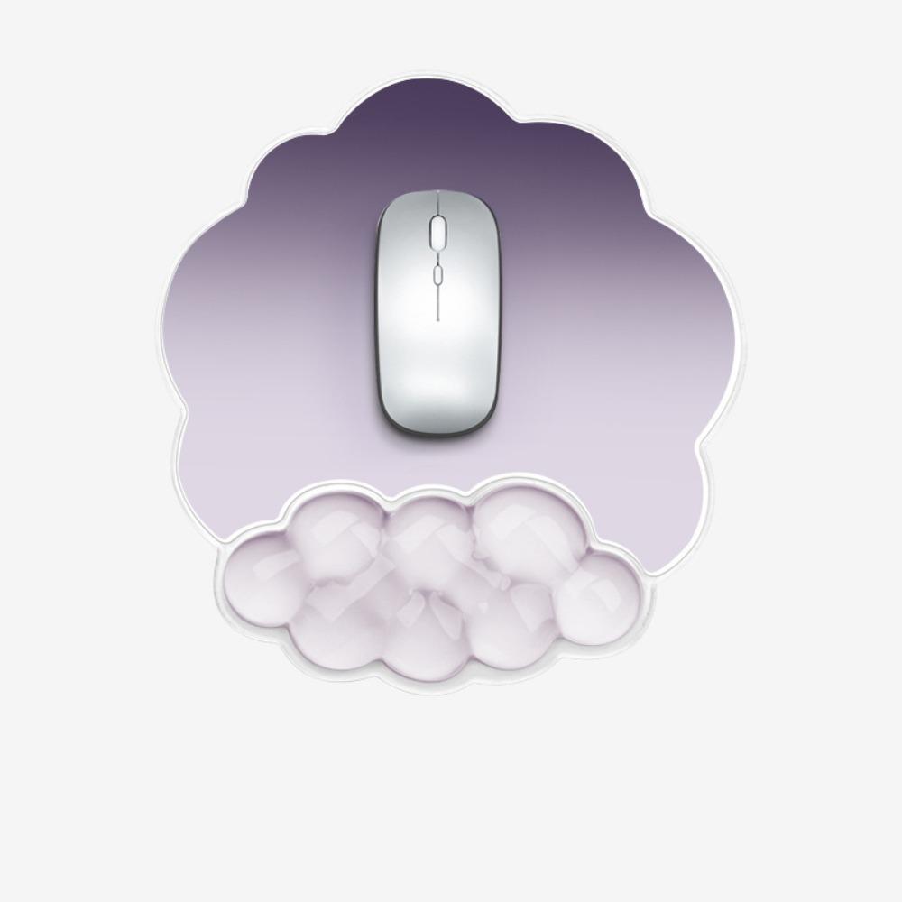 Portable Gradient Wrist Rest Mouse Pad Cloud Shape Transparent Silicone Wrist Support Pain Relief Soft Keyboard Wrist Pad Office