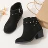 Printemps Bottines Courtes Filles Européennes et Américaines Rivets Chic Simple Polyvalentes pour Enfants Douces Respirantes Bottes pour Enfants PU