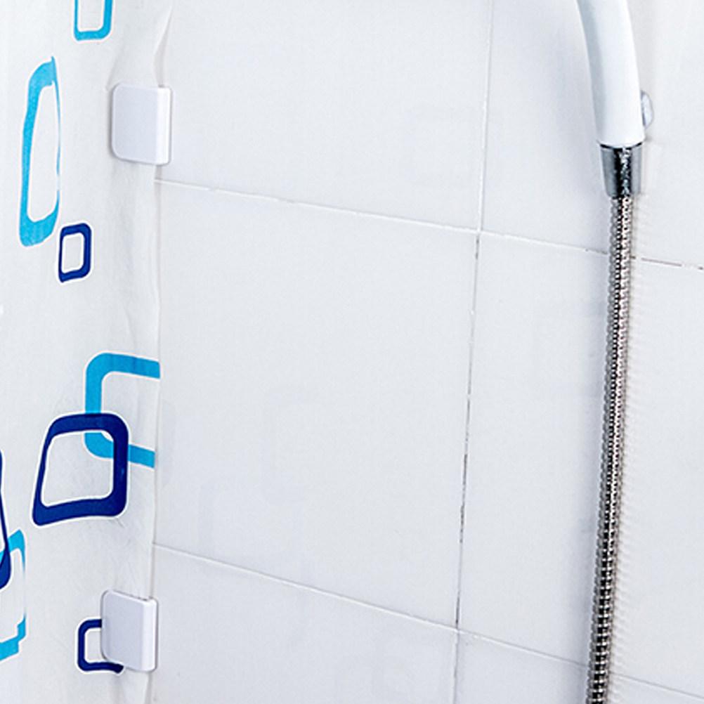 6Pcs Windproof Shower Curtain Stop Clips Self-Adhesive Prevent Curtain Blow Shower Drapery Guards Bathroom Accessories White