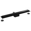2 in 1 Shower Drain Black 80 cm Stainless Steel 304