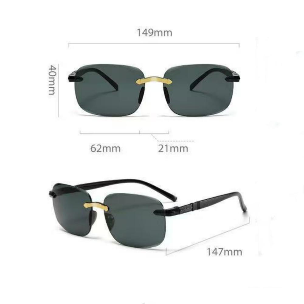 Fashion Square Glasses Versatile Rimless Sunglasses Uv400 Protective Eyewear Lightweight Outdoor Cycling Goggles For Cycling