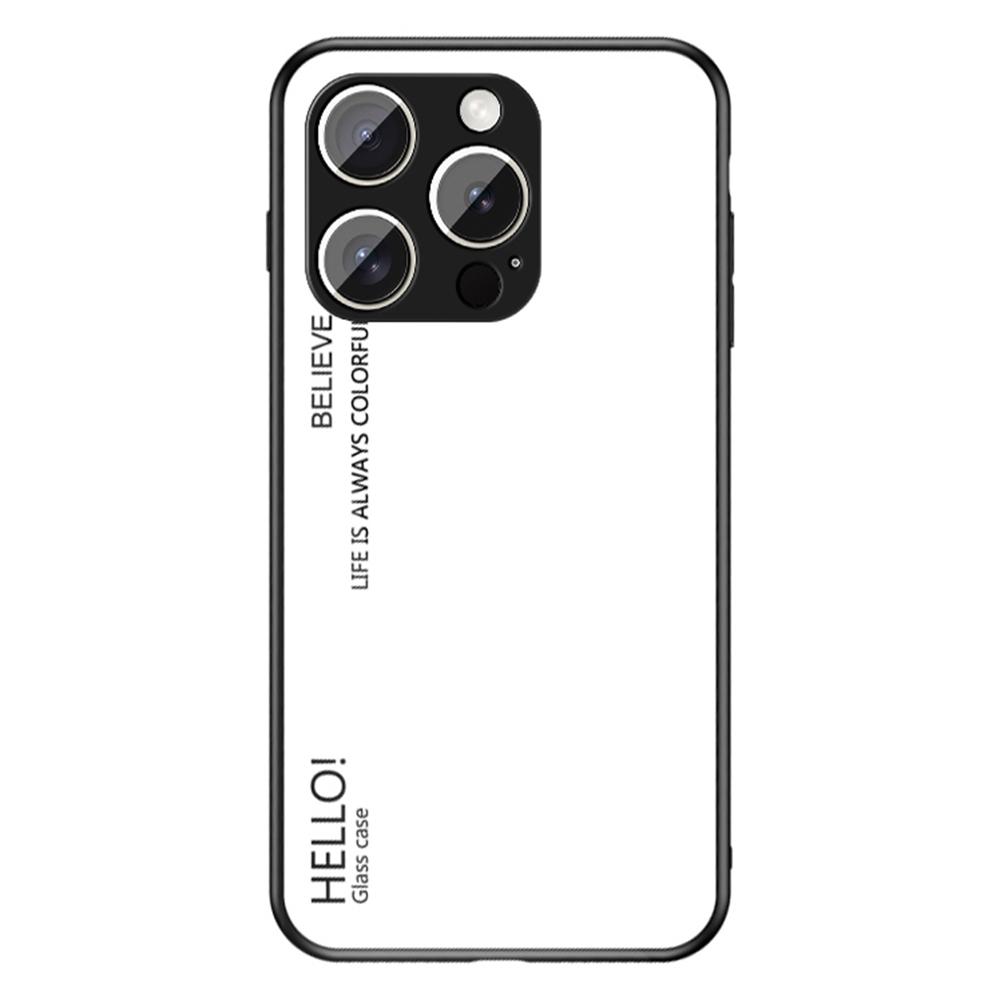 For iPhone 16 Pro Case Anti-Scratch Tempered Glass+PC+TPU Phone Cover