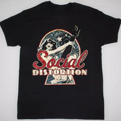 Vtg Social Distortion Band Musik Kurzarm Schwarz Alle Größen Shirt Unisex T-Shirt