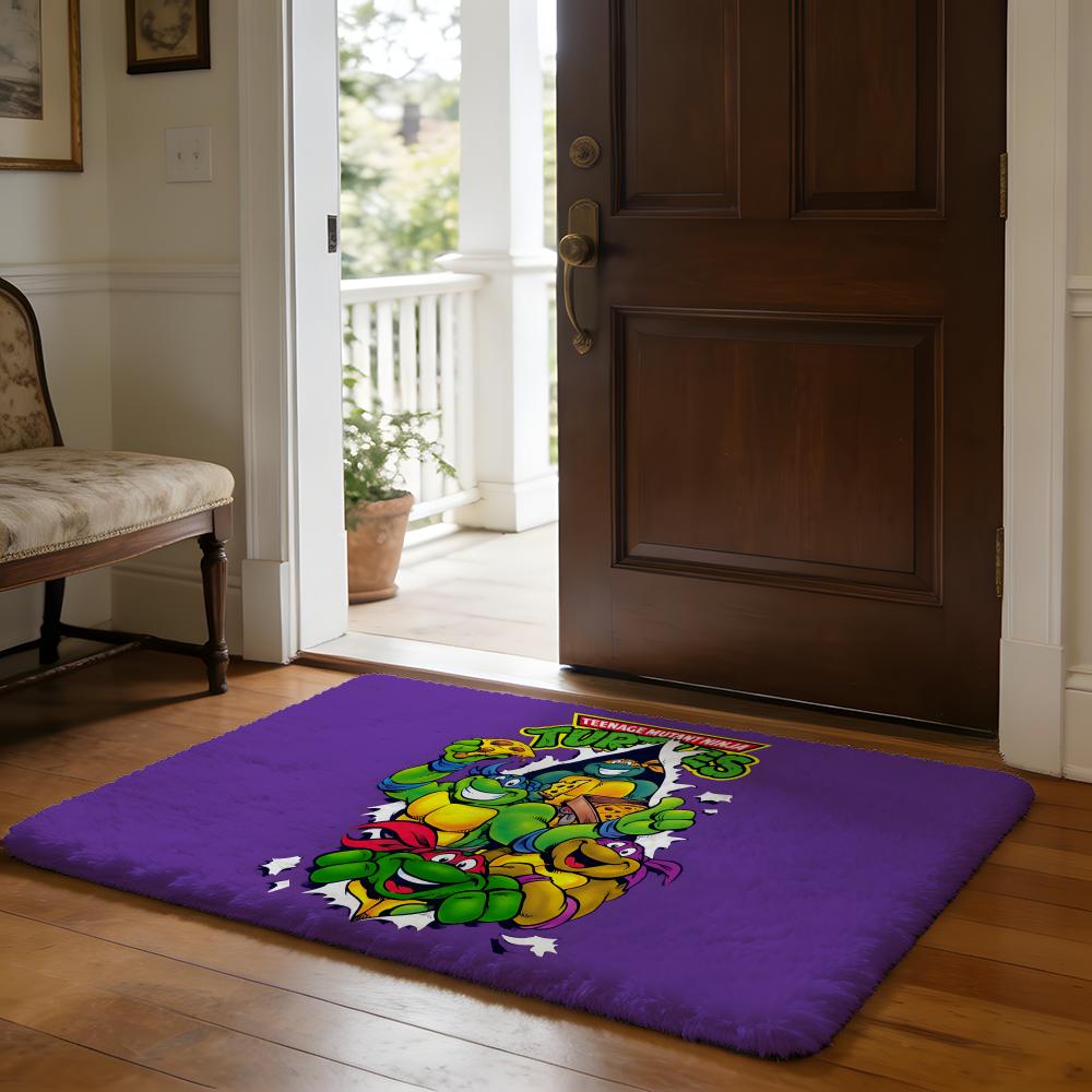 Anime NNinja Turtles Floor Mat Soft Flannel Absorbent Mat Non-Slip Rug Home Bedroom Bathroom