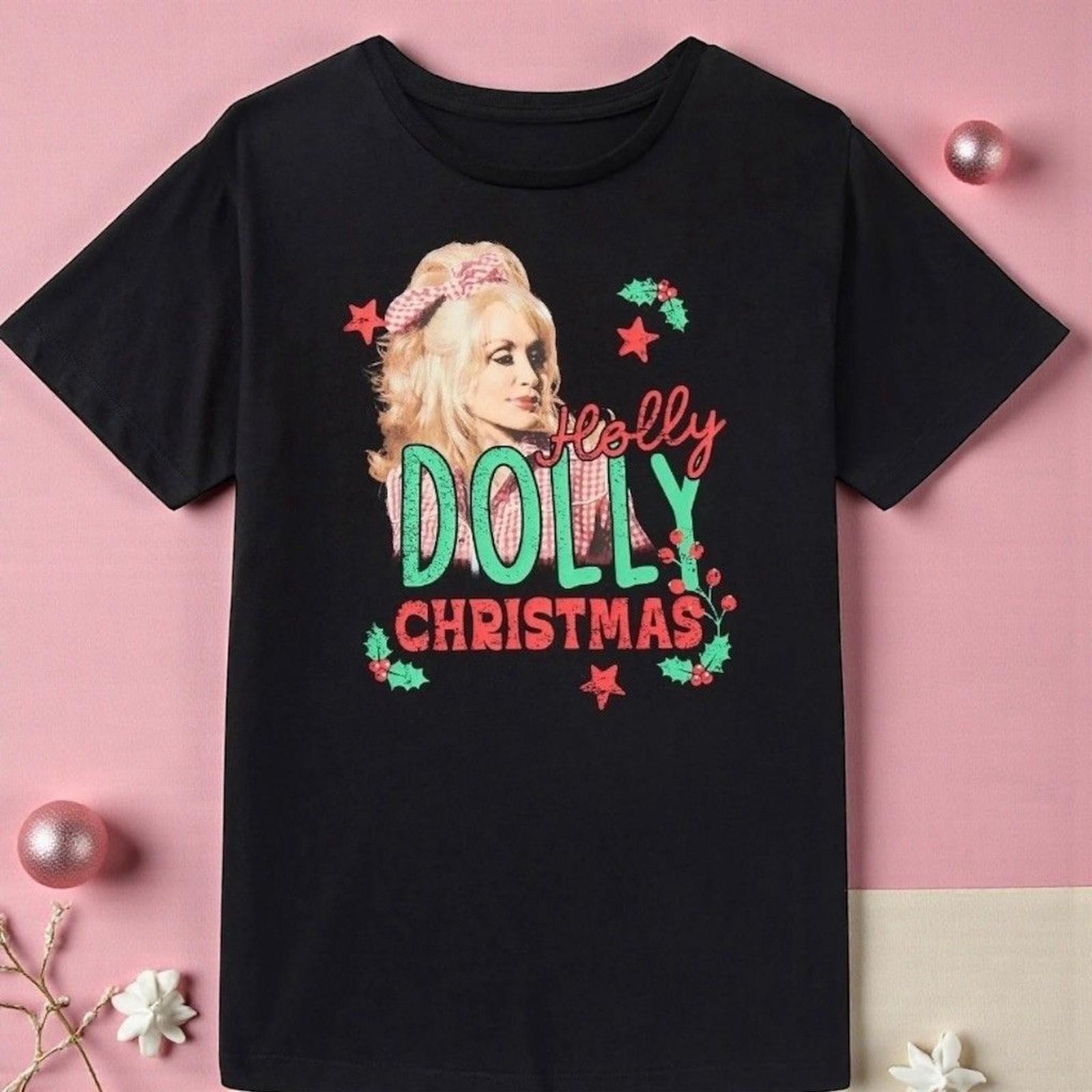 Wonder Nation x Dolly Parton Graphic T-Shirt Girls XL Black Christmas NWT New 3XL