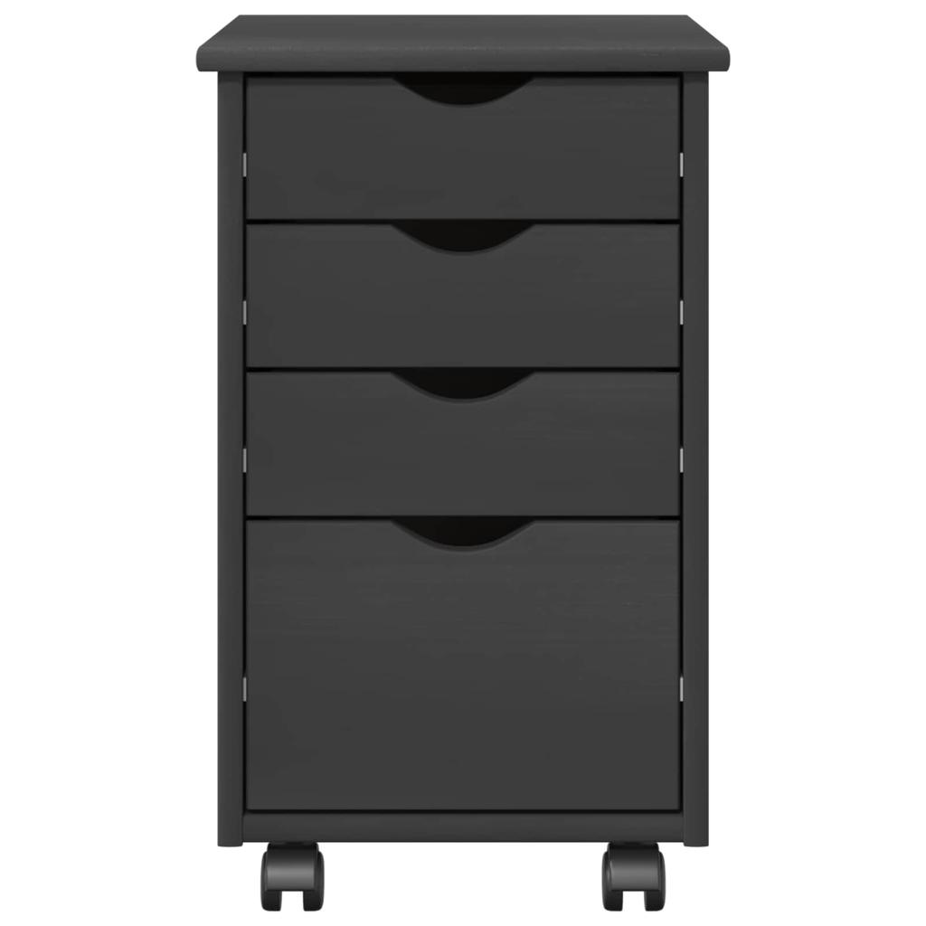 Mobile Storage Cabinet in Gray 34 x 39 x 56 cm Solid Pine Wood