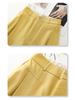 Women's Yellow Tencel Cotton High Waist Wide Leg Pants - Slimming Spring 2025 Straight Leg Casual Trousers