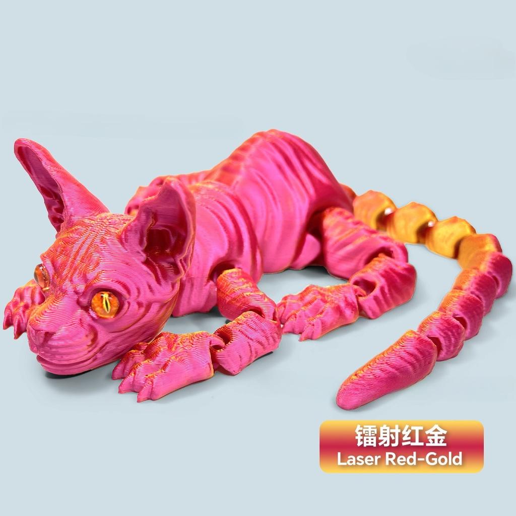 2025 Hot 3D Printed Sphynx Cat Realistic Hairless Cat Figurine Cute Mini Desk Toy Articulated Fidget Toys for Lovers Home Decors