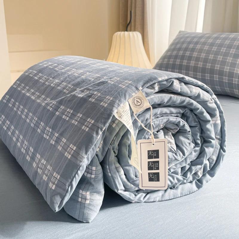Cotton Summer Quilt Air Conditioning Quilt Soybean Fiber Filling Thin Comforter Nordic Ins Style Duvet Blanket Bed Four Seasons