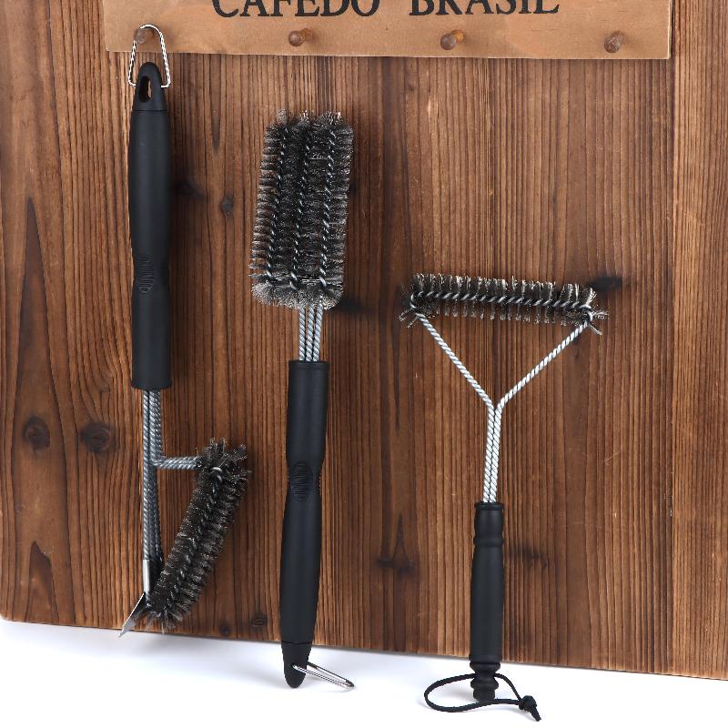 Professional Bbq Grill Brush Made Of Stainless Steel Wire Triangular Brush For Scrubbing Bbq Multipurpose Cleaning Brush
