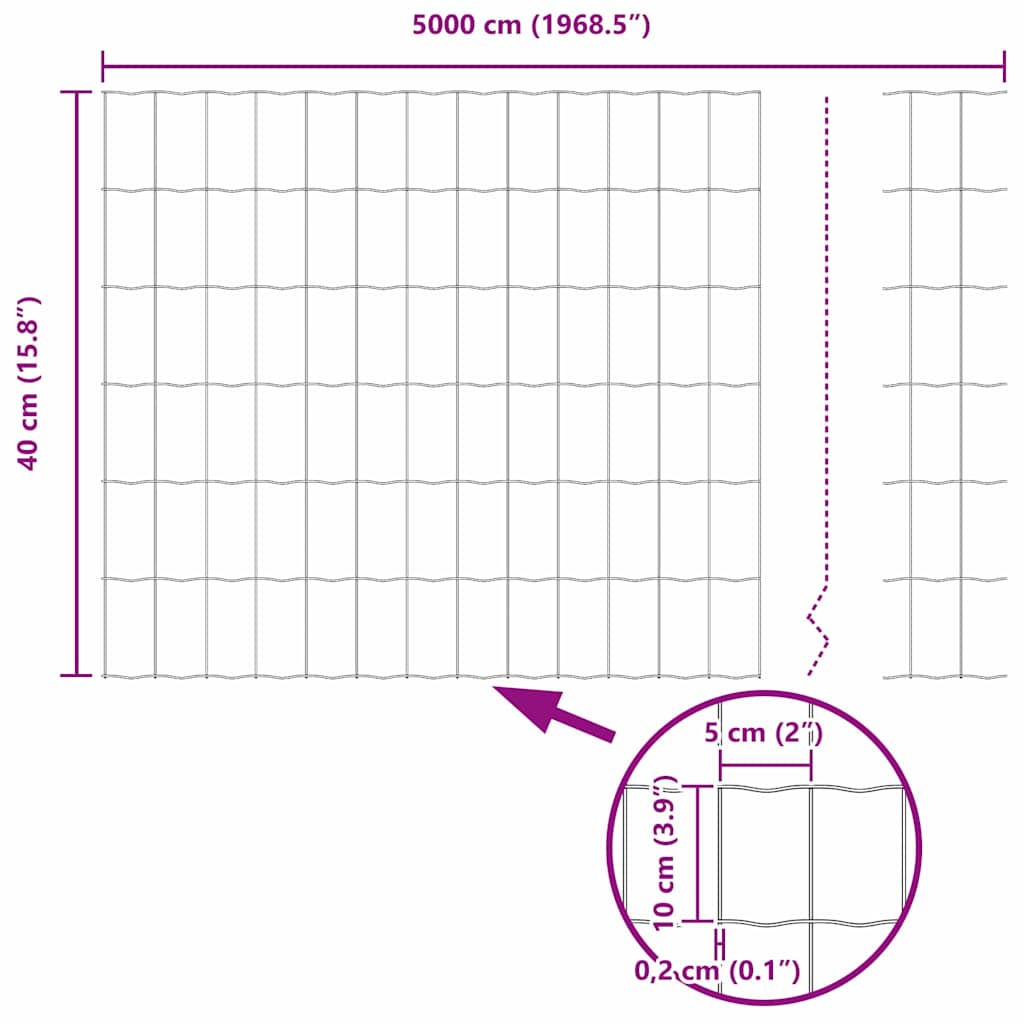 Euro Fence 0.4 X 50 M PVC Coated Iron