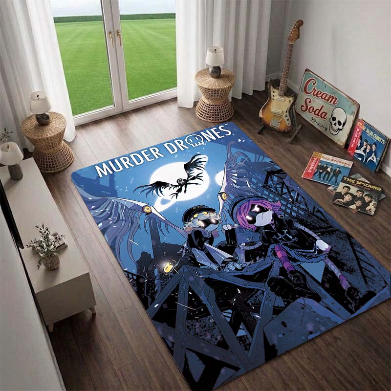 Game Carpet,Murder Drones Gothic Comedy Sci-fi Wasteland Anime Rug,Living Room Carpet,Floor Mat for Bedside,Brithday Gift,chrismas,Christmas Gift