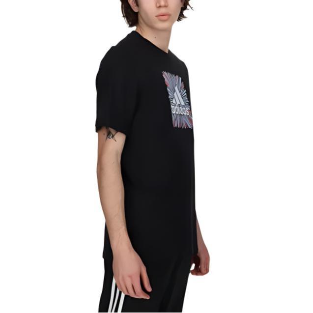 Adidas T Shirts Men's Black Crew Neck Moderate Straight Fit HS2533