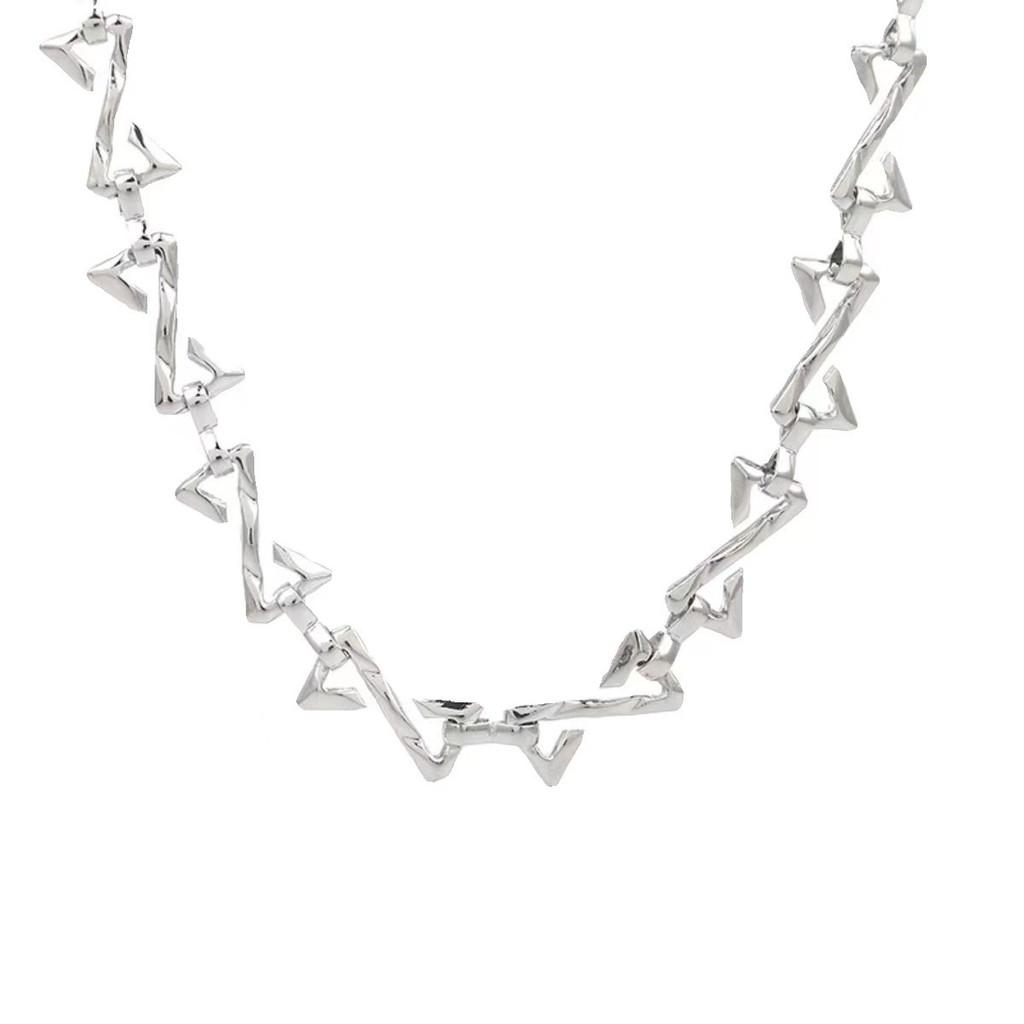 Collana Hip Hop Geometrica in Lega con Ciondolo a Croce per Uomini e Donne