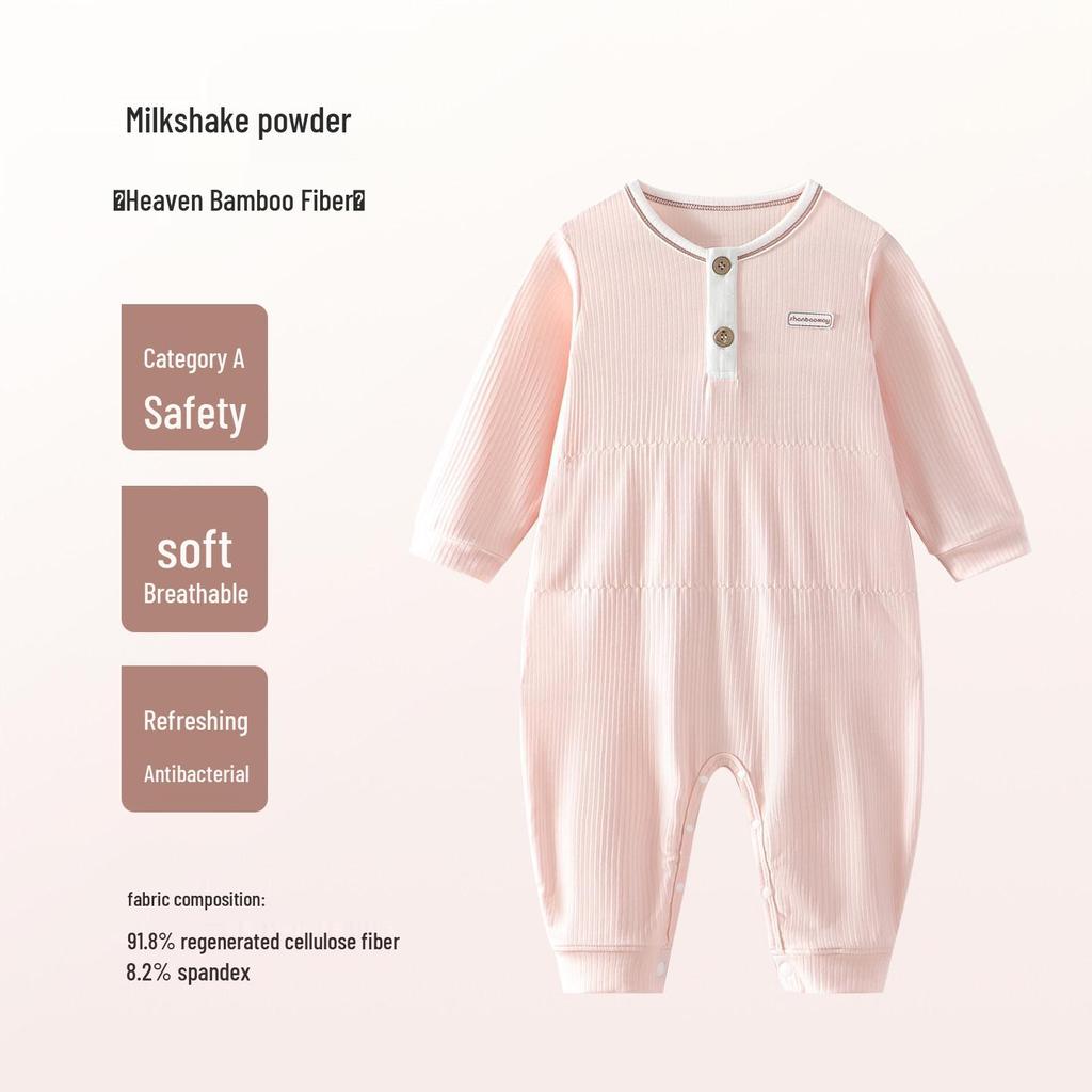 Bamboo Fiber Kid's Pajamas: Cool, Sweat-Wicking One-Piece with Belly Protection for Toddlers & Children (S, M, L) - Ideal for Air Conditioning.