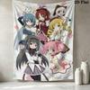 Puella Magi Madoka Magica Wall Tapestry Aesthetic Wall Hanging Printed Fabric Blanket Decorative Tapestries For Bedroom Living Room Home Decor
