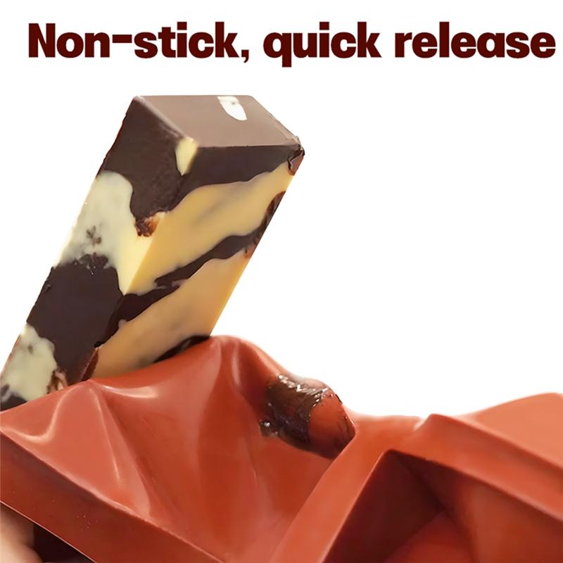 Practical-Chocolate Bar Mold Silicone Rectangular Mold Homemade Snack Chocolate Bar 12 Grid Butter Mold (as the picture,NONE)