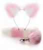 Coda di Volpe Carina Plug Anale Fiocco Orecchie da Gatto Morbide Fasce per Capelli Collare Cosplay Erotico Accessori per Coppie Giocattoli Sessuali Sm per Donna Uomo